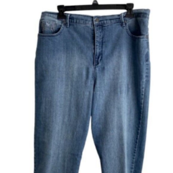 Gloria Vanderbilt Amanda Womens Blue Jeans Sz 16 Stretch - Picture 1 of 7